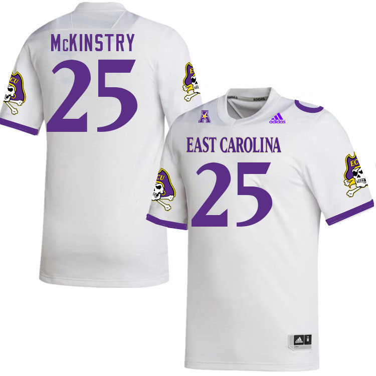 Men #25 Kingston McKinstry ECU Pirates 2023 College Football Jerseys Stitched-White